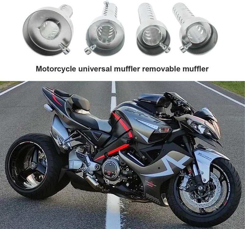 Wevdn Motorcycle Exhaust Silencer, Stainless Steel Motorcycle Exhaust Muffler Insert, Exhaust Muffler Assembly Turbo Sound Muffler for Motorbike, Universal Motorcycle Accessories (42mm) - Image 5